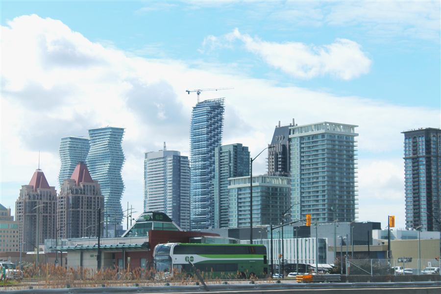 Mississauga skyline or streetscape, recognizable, tasteful, daytime