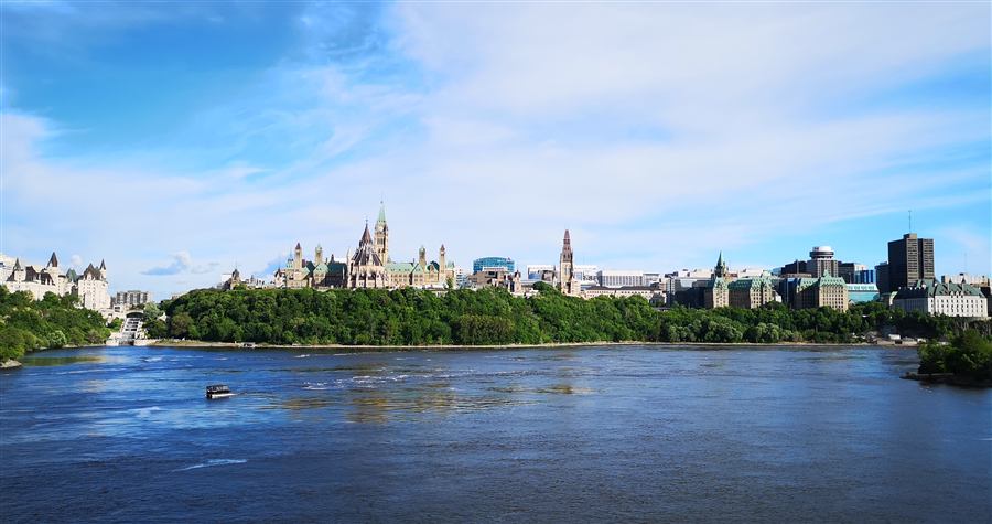 Ottawa skyline or streetscape, recognizable, tasteful, daytime