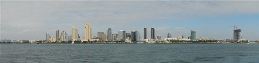 San Diego skyline or streetscape, recognizable, tasteful, daytime